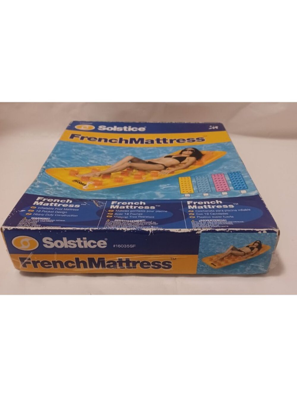 Solstice French Mattress Inflatable Pool Float With 18-Pocket Design Heavy-Duty - Picture 6 of 8